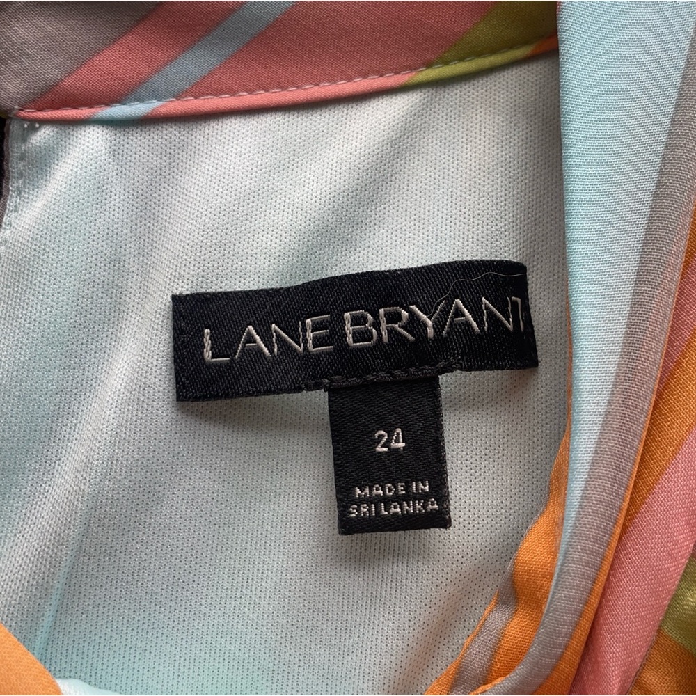 Lane Bryant Striped Multicolor Sleeveless Halter Neckline Maxi Dress Sz 24 - Picture 6 of 6